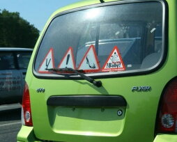 Какие знаки и наклейки нужны на машине начинающего водителя: куда клеятся, сроки действия, штраф за отсутствие