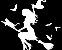 Наклейка на автомобиль ведьма на метле