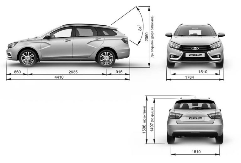 Габаритные размеры лада веста
