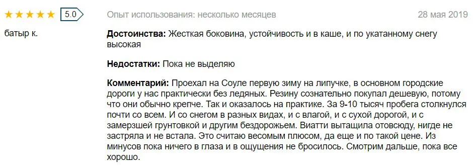 Отзыв о шинах Viatti Bosco