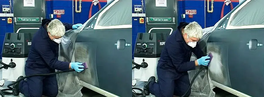 Шлифовка поверхности ручным шлифком