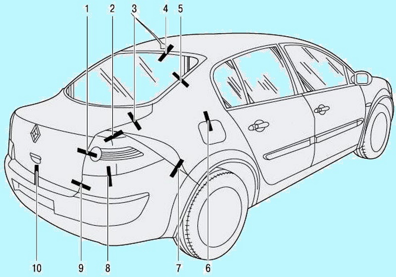 Детали кузова рено логан 2 схема